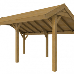 Douglasvision kapschuur Comfort 500x250 cm, groen geïmpregneerd