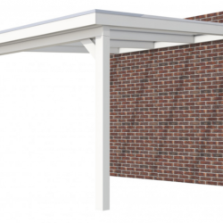 Veranda Excellent 300 vuren, 312x400 cm, dakplaten helder, wit gespoten.