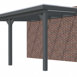 Veranda Excellent 500 vuren, 512x410 cm, dakplaten helder, antraciet gespoten.