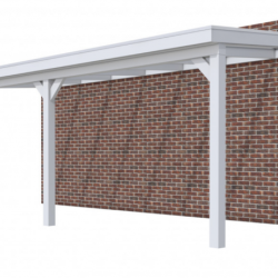Veranda Excellent 700 vuren, 712x310 cm, dakplaten opaal, lichtgrijs gespoten.