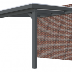 Veranda Excellent 300 vuren, 312x400 cm, dakplaten opaal, antraciet gespoten.