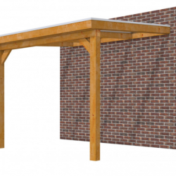 Veranda Excellent 300 douglas, 312x310 cm, dakplaten helder, transparant gespoten.
