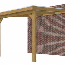 Veranda Excellent 300 douglas, 312x360 cm, dakplaten helder, groen geïmpregneerd.