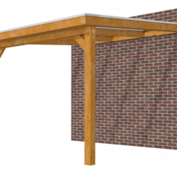 Veranda Excellent 300 douglas, 312x360 cm, dakplaten helder, transparant gespoten.