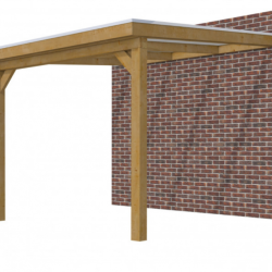 Veranda Excellent 300 douglas, 312x360 cm, dakplaten opaal, groen geïmpregneerd.
