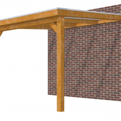 Veranda Excellent 300 douglas, 312x360 cm, dakplaten opaal, transparant gespoten.