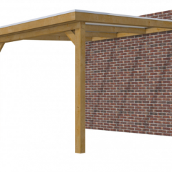 Veranda Excellent 300 douglas, 312x400 cm, dakplaten helder, groen geïmpregneerd.