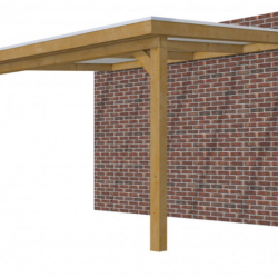 Veranda Excellent 400 douglas, 412x360 cm, dakplaten opaal, groen geïmpregneerd.