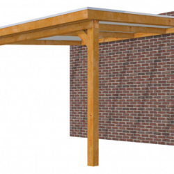 Veranda Excellent 400 douglas, 412x410 cm, dakplaten opaal, transparant gespoten.