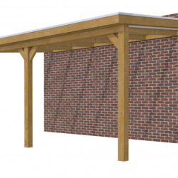 Veranda Excellent 600 douglas, 612x360 cm, dakplaten opaal, groen geïmpregneerd.
