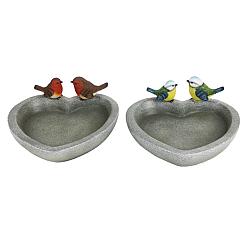 Vogelbad hart l21b22h10cm ass