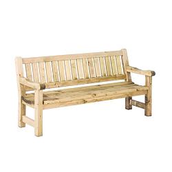 Bank Luuk, 40 mm dik, 96x200x74 cm (HxBxD), groen geïmpregneerd