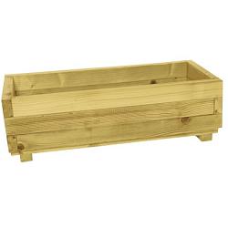 Bloembak rechthoek 25x82x34 cm (HxBxD), groen geïmpregneerd