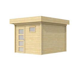 Vuren Topvision Tapuit, 300x300 cm, wanden antraciet en basis wit