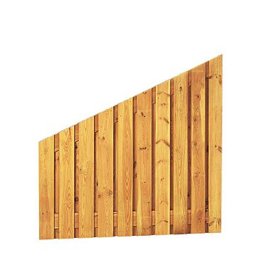 Grenen geschaafd plankenscherm 21-planks 17 mm, 180x180/90 cm, verticaal recht aflopend, groen geïmpregneerd
