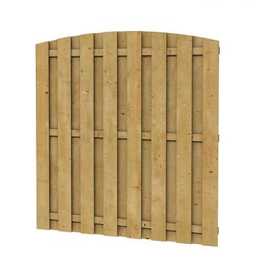 Grenen geschaafd plankenscherm 18-planks 15 mm, 179x164/179 cm, verticaal toog, groen geïmpregneerd