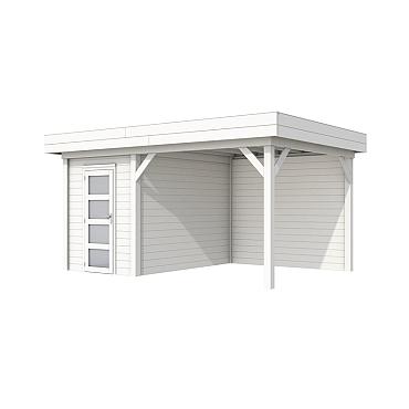 Vuren Topvision Kiekendief, 200x300 en luifel 300 cm, wit gespoten