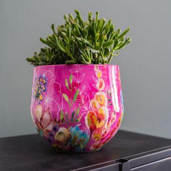 Pot fiesta d28h25cm fuchsia