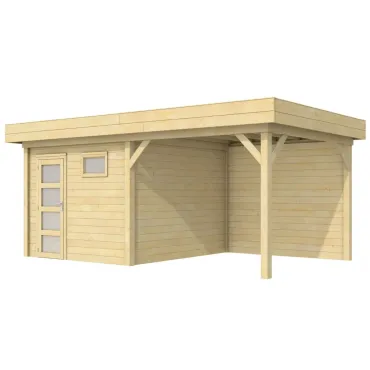 Vuren Topvision Tapuit, 300x300 en luifel 300 cm, kleurloos geïmpregneerd