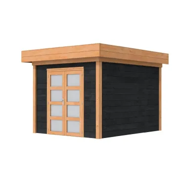 Douglas Topvision Roek, 298x298 cm, wanden zwart geïmpregneerd en basis onbehandeld