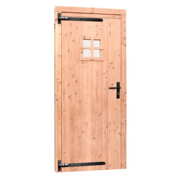 Douglas enkele 1-ruits deur inclusief kozijn, linksdraaiend, 90x201 cm, kleurloos geïmpregneerd