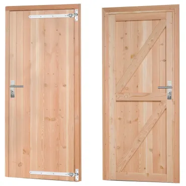 Douglas enkele dichte deur inclusief kozijn, rechtsdraaiend, 90x201 cm, kleurloos geïmpregneerd