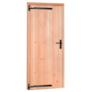 Douglas enkele dichte deur met zwart beslag inclusief kozijn, linksdraaiend, 90x201 cm, onbehandeld