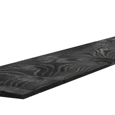 Vuren Zweeds rabat 1 zijde geschaafd, 1 zijde fijnbezaagd 1.1-2.7x19.5x500 cm, zwart gedompeld