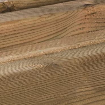 Grenen plank 1 zijde geschaafd, 1 zijde fijnbezaagd, 2.8x19.5x400 cm, groen geïmpregneerd