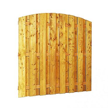 Grenen geschaafd plankenscherm 18-planks 15 mm, 179x164/179 cm, verticaal toog, groen geïmpregneerd