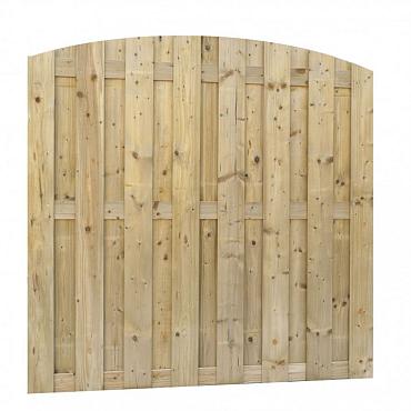 Jumboscherm geschaafd vuren 18-planks 15 mm, 180x170/180 cm, toog verticaal, groen geïmpregneerd