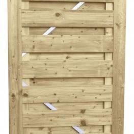 Jumbodeur met slotgat, geschaafd vuren 15 mm op verstelbaar stalen frame 100x180 cm, recht horizontaal