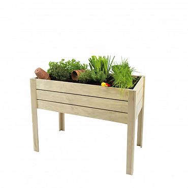 Minigarden op poten grenen 80x100x50 cm (HxBxD), groen geïmpregneerd