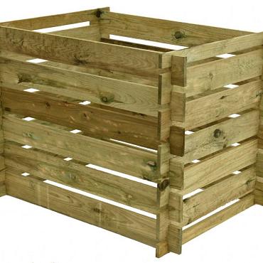 Compostsilo fijnbezaagd grenen 70x100x70 cm, groen geïmpregneerd