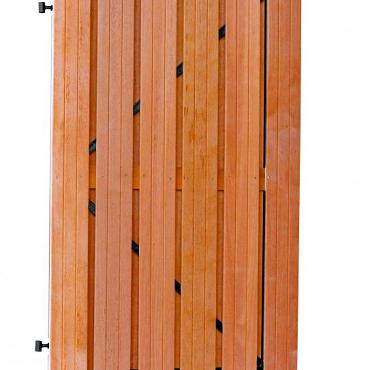 Hardhouten plankendeur recht verticaal op zwart verstelbaar stalen frame 100x180 cm