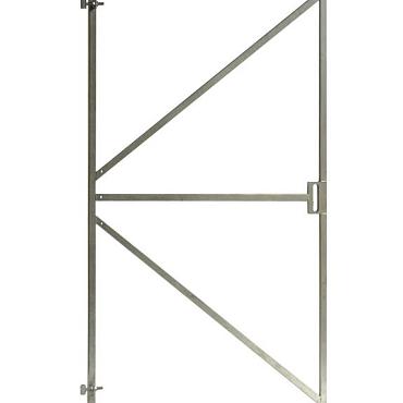 Verstelbaar stalen poortframe met slotkast-uitsparing, 180x100 cm, vuurverzinkt