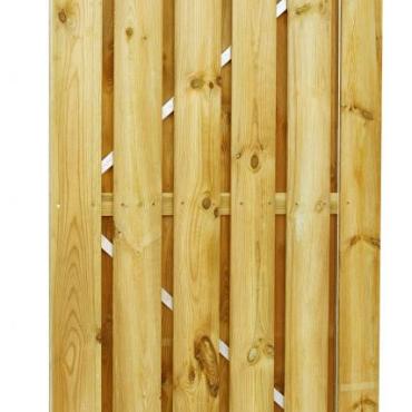 Grenen geschaafde plankendeur op verstelbaar stalen frame 100x190 cm, recht, groen geïmpregneerd