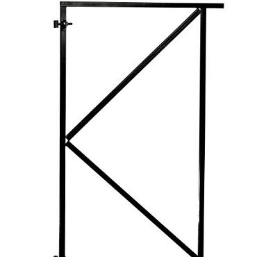 Verstelbaar stalen poortframe 100x155 cm, zwart gecoat