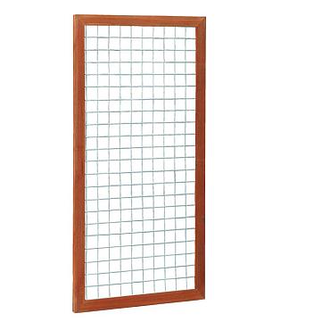 Hardhouten betonijzertrellis met maas 7.5x7.5 cm, in raamwerk 4.5x7.0 cm, 90x180 cm