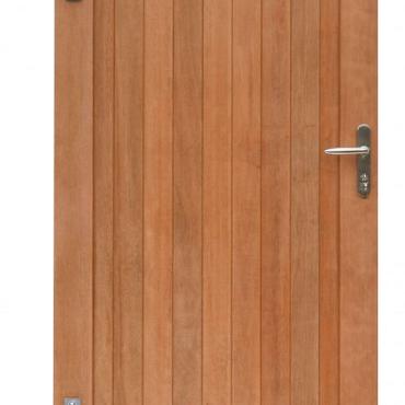 Hardhouten enkele toegangspoort, verticaal, 100x180 cm Incl beslag