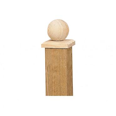 Paalornament bol op plaat 10x10 cm hout