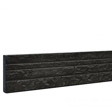 Betonplaat dubbelzijdig rotsmotief 36x3.5x184 cm, antraciet gecoat