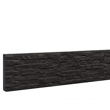 Betonplaat dubbelzijdig leisteenmotief 36x3.5x184 cm, antraciet gecoat