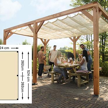 Douglas houtpakket 324x524 cm t.b.v. schaduwdoek 290x500 cm, kleurloos geïmpregneerd