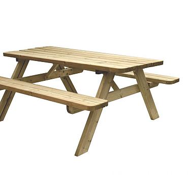 Picknicktafel Easy, 42 mm dik, bladmaat 180x70 cm, groen geïmpregneerd