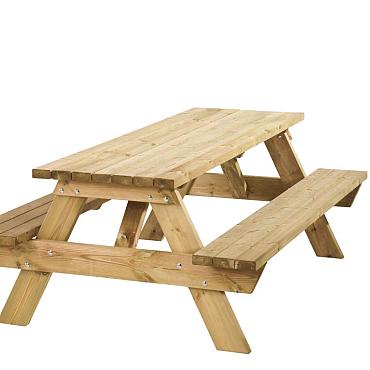 Picknicktafel Bobito, 42 mm dik, bladmaat 220x71 cm, groen geïmpregneerd