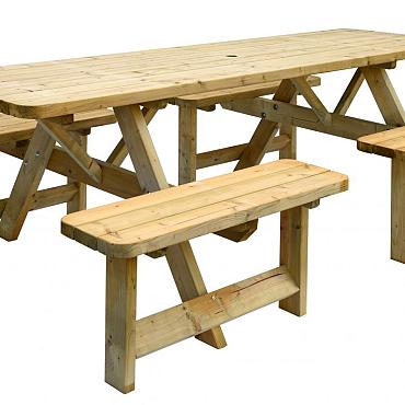 Picknicktafel Family, bladmaat 70x240 cm, groen geïmpregneerd