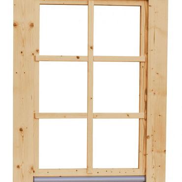 Vuren draai-kiepraam met dubbelglas, 84.4x120.4 cm, onbehandeld