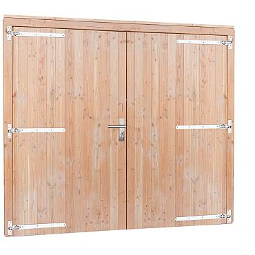 Douglas dubbele deur inclusief kozijn extra breed en hoog, 255x209 cm, onbehandeld