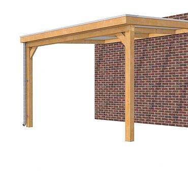 Veranda Excellent 400 douglas, 412x360 cm, dakplaten opaal, kleurloos geïmpregneerd.